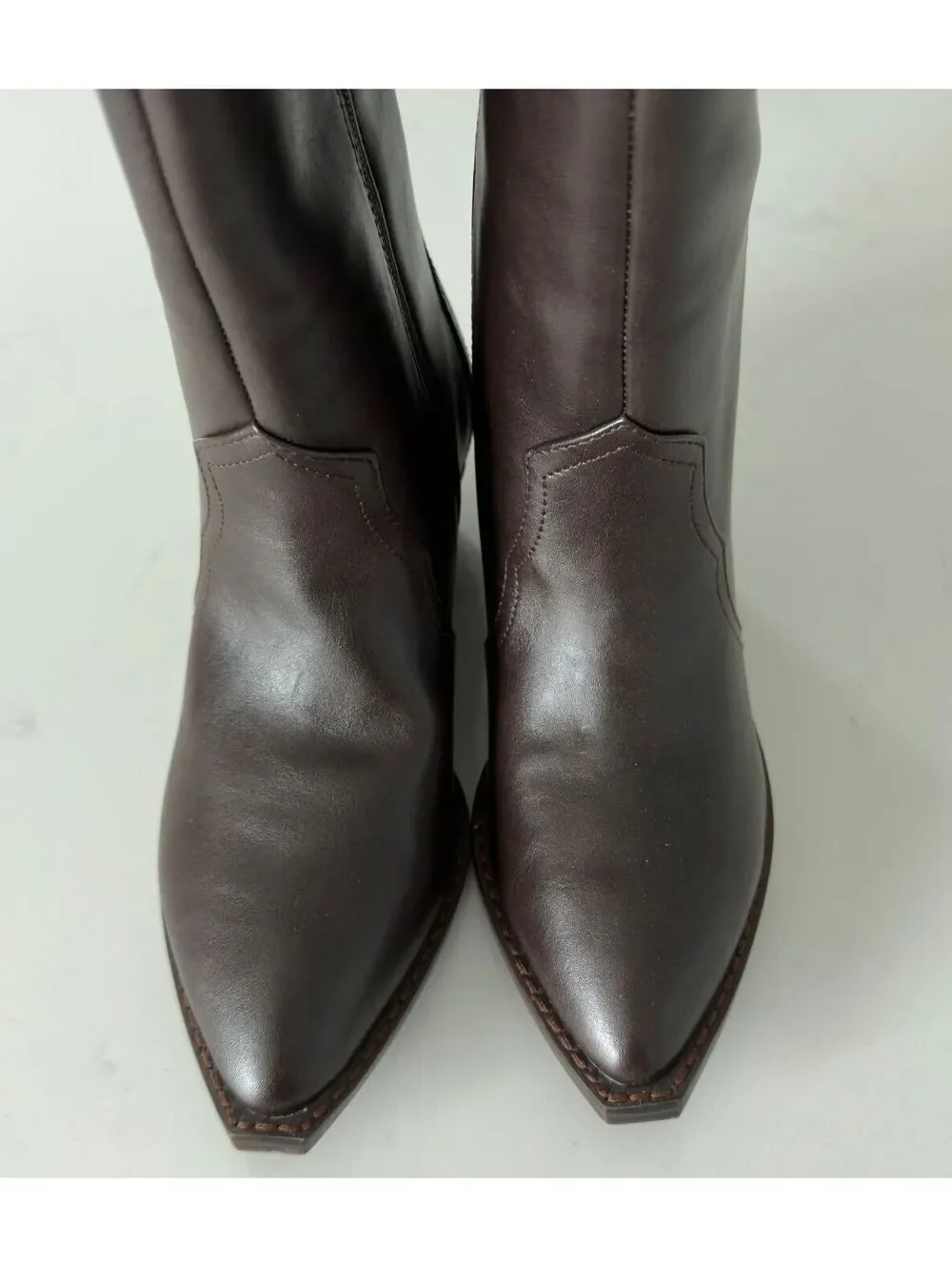 DV Dolce Vita Smooth Brown Kit Knee-High Wide Calf Cowboy Boots
